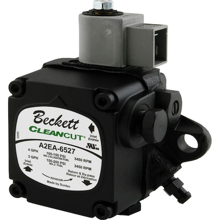 Beckett Single Stage Clean Cut Pump With 120v Solenoid A2EA6527BX6X1L Replaces PF10322U PF20322U